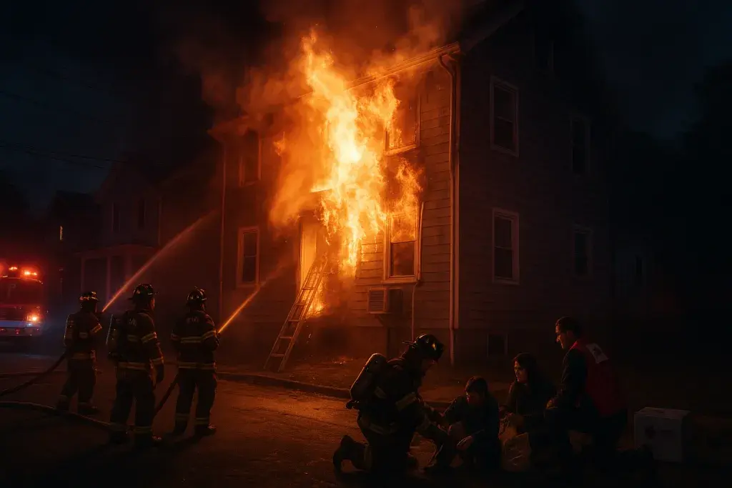 Red Bank Duplex Fire Displaces Two Families as Investigators Eye AC Units